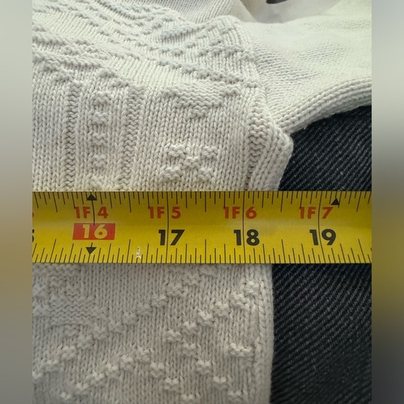 VTG 90s Nordic Fisherman Hearts Fair Isle Sweater Cotton Grannycore Cottagecore - Picture 14 of 16